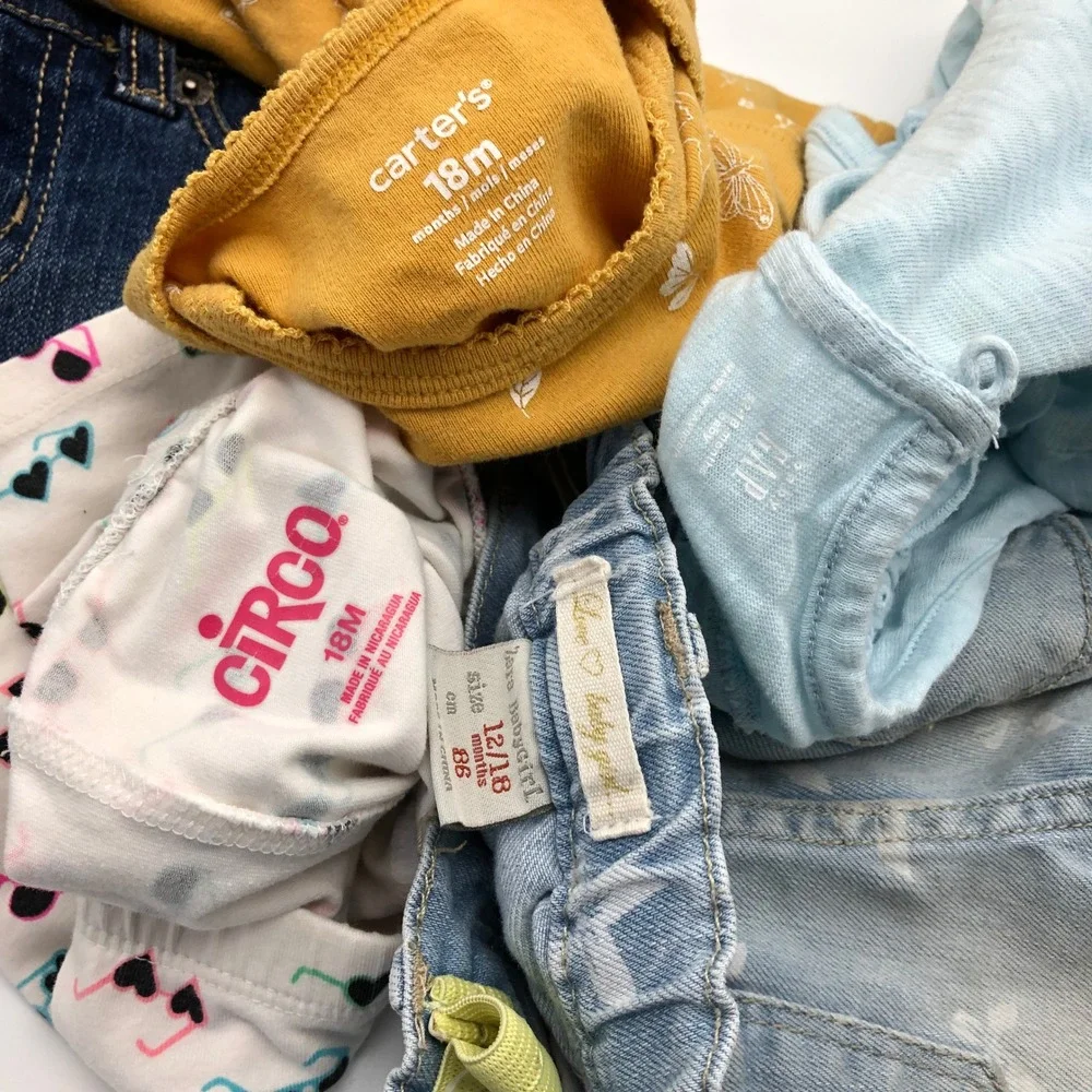 Baby Girls 12-18M Spring Summer Clothing BUNDLE Lot Shorts Swimsuit Bodysuits